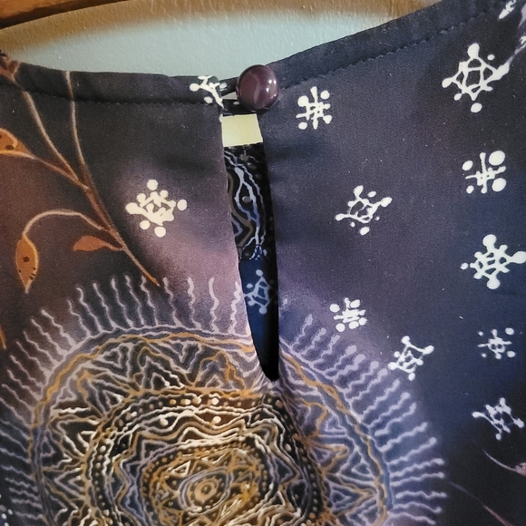 BonWorth Women's Blouse - Black and Purple with Brown Accents - Picture 4 of 8